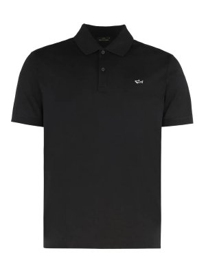 PAUL & SHARK: polo - Polo Logo In Cotone