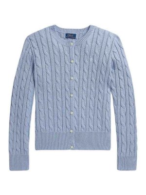 RALPH LAUREN: cardigans - Mini-Cable Cotton Cardigan