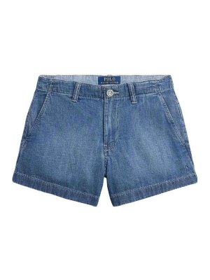 RALPH LAUREN: Trousers Shorts - Indigo Cotton Denim Shorts
