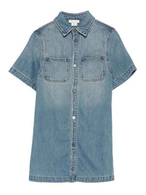 Stella McCartney Kids: knee length dresses - Buttoned Denim Dress