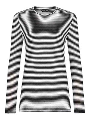 TOM FORD: t-shirt - T-shirt rigata a maniche lunghe