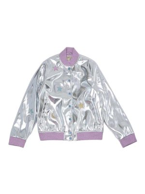 Stella McCartney Kids: Bomberjacken - Bomberjacke - Silber