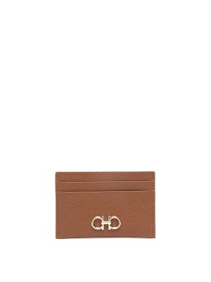 FERRAGAMO: wallets & purses - Hammered Leather Gancini Cardholder