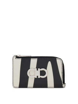 FERRAGAMO: wallets & purses - Zebra-Print Cardholder With Zip