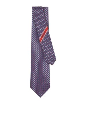 FERRAGAMO: ties & bow ties - Barzio7J Bicolor Gancini Jacquard Tie