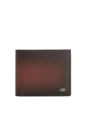 FERRAGAMO: wallets & purses - Faded Effect Grained Leather Bi-Fold Wallet
