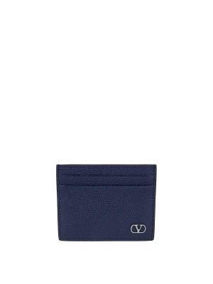 VALENTINO GARAVANI: wallets & purses - Vlogo Signature Garnet Calfskin Card Holder