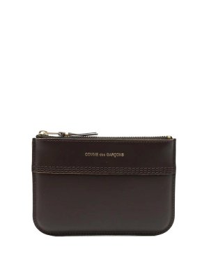 COMME DES GARÇONS WALLET: wallets & purses - Triple Stitch Leather Pouch With Zip