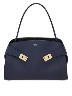 FERRAGAMO: borse a spalla - Borsa a spalla Hug Soft media bicolore