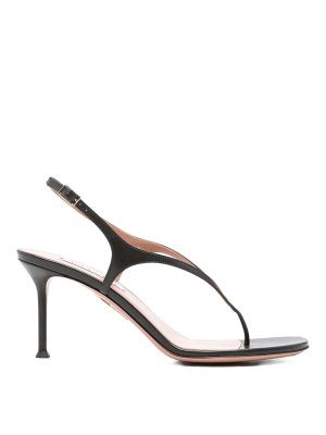 Aquazzura: sandals - Bikini 75 Leather Thong Sandals