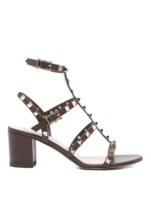 VALENTINO GARAVANI: sandals - Rockstud 60 Leather Ankle Strap Sandals