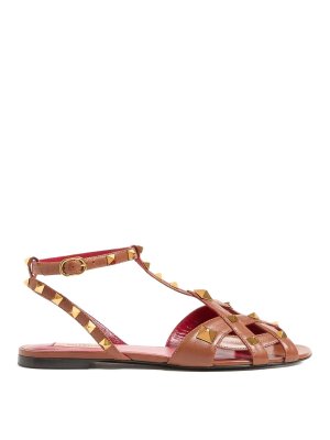VALENTINO GARAVANI: sandals - Studdy Kidskin Flat Sandals