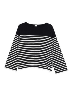 C.T. PLAGE: maglia collo rotondo - Maglione in cotone a righe