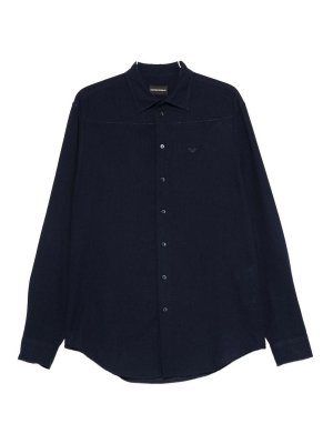 EMPORIO ARMANI: shirts - Linen Blend Shirt