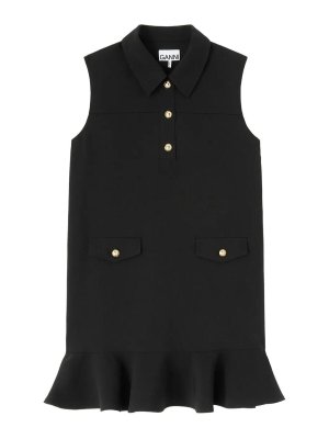 GANNI: Kurze Kleider - Kurzes Kleid - Schwarz