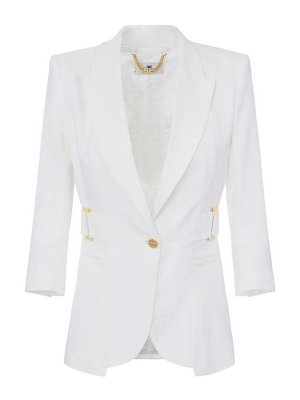 ELISABETTA FRANCHI: blazers - Linen Blend Jacket
