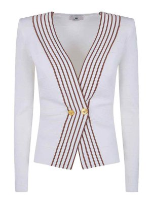 ELISABETTA FRANCHI: Tops & Tank tops - Knitted Top With Striped Bands