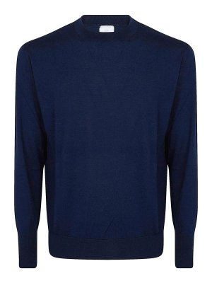 ELEVENTY: Strickpullover mit Rundhalsausschnitt - Rundhalspullover - Blau