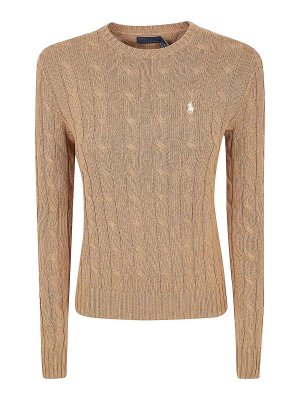 POLO RALPH LAUREN: Strickpullover mit Rundhalsausschnitt - Rundhalspullover - Camel