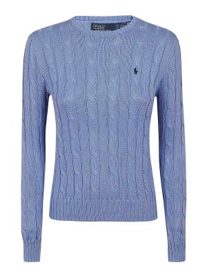 POLO RALPH LAUREN: Strickpullover mit Rundhalsausschnitt - Rundhalspullover - Blau