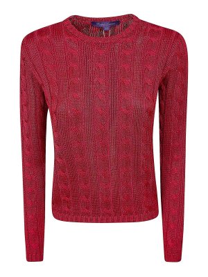 POLO RALPH LAUREN: Strickpullover mit Rundhalsausschnitt - Rundhalspullover - Rot