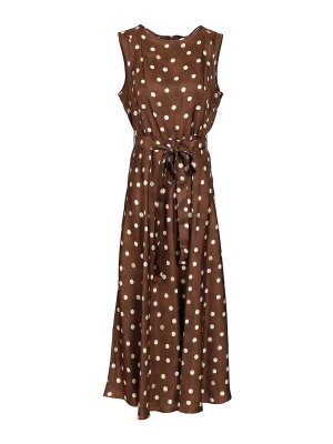 S MAX MARA: knee length dresses - Polka Dot Twill Dress