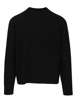Acne Studios: Suéteres con cuello pico - Suéter Cuello Redondo - Negro