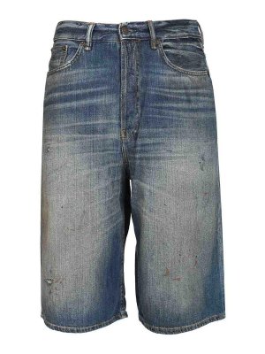 Acne Studios: Trousers Shorts - Organic Cotton Denim Shorts