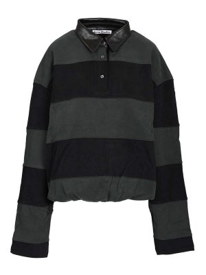 Acne Studios: polo shirts - Striped Polo Sweater