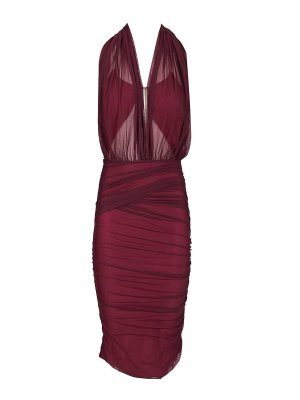 AMAZUÌN: Robe longueur genou - Robe Au Genou - Rouge Brun