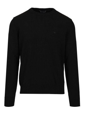 EMPORIO ARMANI: Suéteres con cuello pico - Suéter Cuello Redondo - Negro