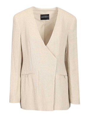 EMPORIO ARMANI: blazers - Linen Blend Blazer