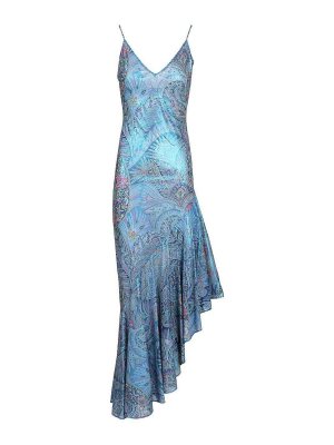 ETRO: abiti al ginocchio - Abito Asimmetrico Con Volant E Stampa Paisley