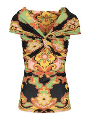 ETRO: Tops & Tank tops - Printed Body With Bart Neckline