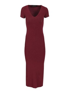 FEDERICA TOSI: Robe longueur genou - Robe Au Genou - Rouge Brun