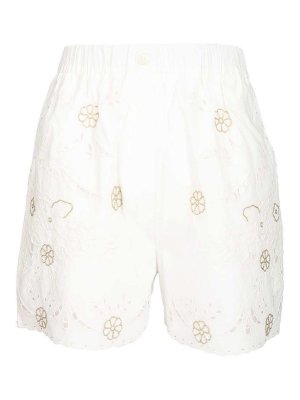 FORTE FORTE: pantaloni shorts - Shorts Con Ricamo