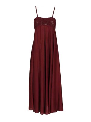 FORTE FORTE: knee length dresses - Dress With Crochet Bodice