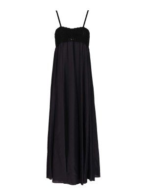 FORTE FORTE: knee length dresses - Dress With Crochet Bodice
