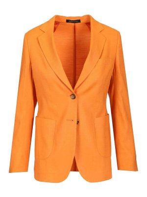SARTORIA LATORRE: blazers - Single-Breasted Linen Blend Blazer