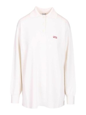LOEWE: polo shirts - Cashmere And Silk Blend Polo Shirt