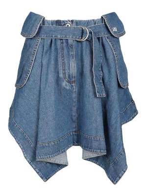 LOEWE: Knee length skirts & Midi - Denim Cargo Skirt