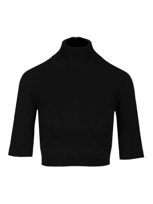 Max Mara: Cuellos altos y polos - Suéter Con Cuello Alto - Negro