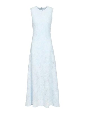 ROTATE Birger Christensen: maglia collo rotondo - Abito Lungo In Jacquard Con Fantasia Floreale