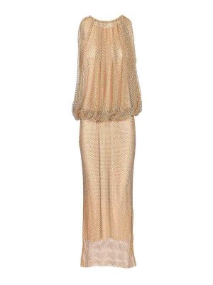 SPORTMAX: knee length dresses - Sleeveless Jersey Dress With Crystals