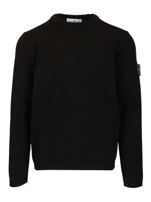 STONE ISLAND: maglia collo rotondo - Maglia in cotone micropunto