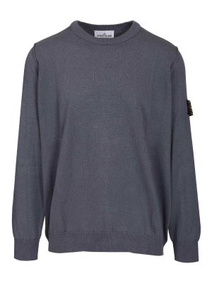 STONE ISLAND: Suéteres con cuello pico - Suéter Cuello Redondo - Gris