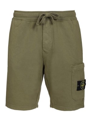 STONE ISLAND: Trousers Shorts - Organic Cotton Fleece Bermuda Shorts