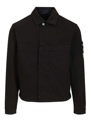 STONE ISLAND: denim jacket - Denim Biker Jacket