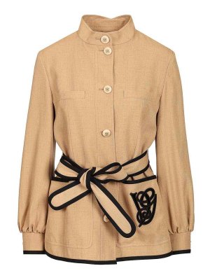 VALENTINO GARAVANI: giacche casual - Giacca In Twill Ricamato Con Cintura