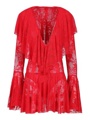 Norma Kamali: Robes courtes - Robe Courte - Rouge